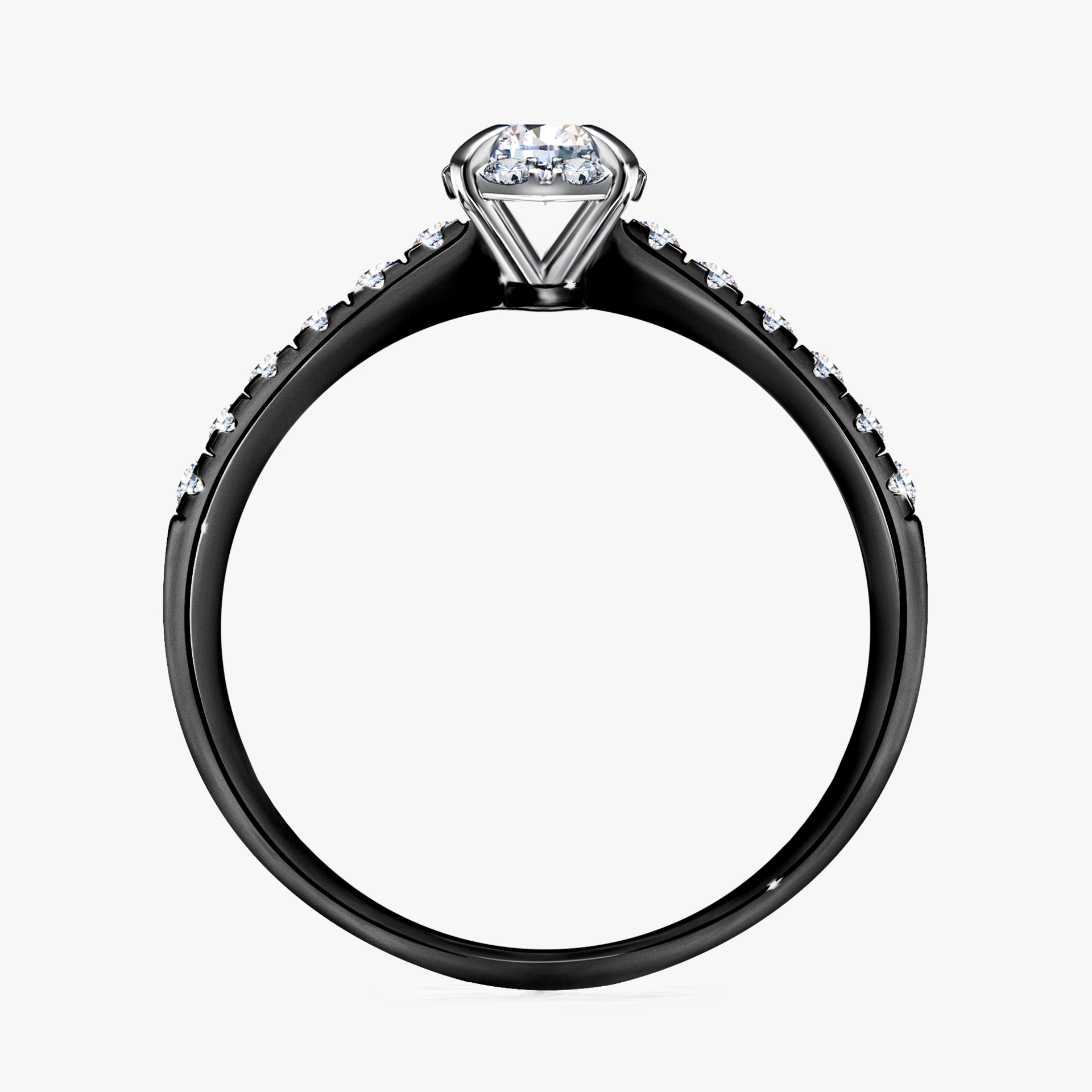 Pierścionek zaręczynowy My Princess z czarnego złota z diamentem laboratoryjnym 0,28ct